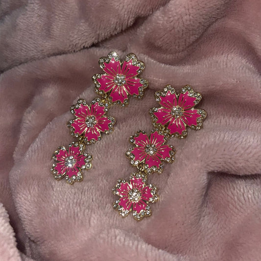 hibiscus flower earrings